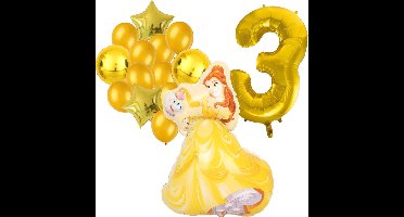 Belle ballonnen pakket - Belle en het Beest - 89x64cm - Folie Ballon - Prinses - Themafeest - 3 jaar - Verjaardag - Ballonnen - Versiering - Helium ballon