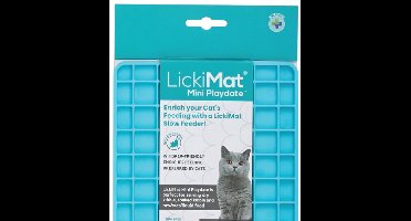 LickiMat - Mini Playdate - Turkoois - likmat - anti schrokbak kat - slowfeeder kat - kattenspeeltjes - kattenmand - kattenbak - krabpaal - krabpaal voor katten - kattenspeelgoed