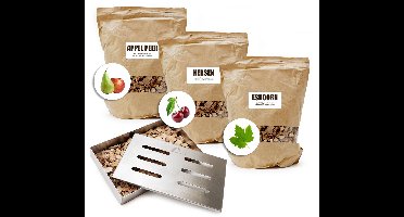 Eurocatch Rookhout Set met RVS Rookbox – Smokerbox - Compleet met 3 x 4L Rookhout