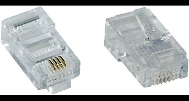 InLine® 100pcs Modular Plug 8P4C RJ45 for Crimping to ribbon Cable ISDN