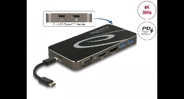 USB Type-C 3.2 DockingStation 4K HDMI DP / 1080P VGA, USB HUB UND PD 3.0