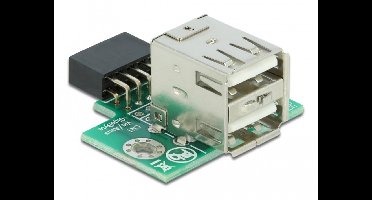 USB PIN -header vrouwelijk> 2 x USB 2.0 Type -A -vrouw - Up