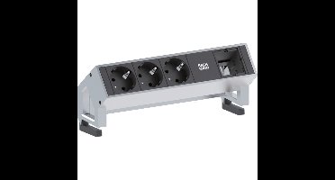 BACHMANN DESK2 3x geaard stopcontact 1x ABD GST18, wit
