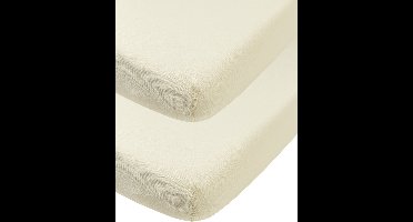 Meyco Baby Uni hoeslaken wieg - 2-pack - jersey - nature - 40x80/90cm