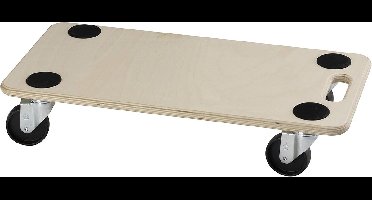 Dörner + Helmer stabiele transportwagen, 200 kg laadvermogen, perfect voor meubels en dozen, 590x290mm, kunststof wielen, ideaal voor tapijt en tegels