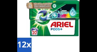 Ariel Original - Touch of Lenor Unstoppables - Wasmiddelcapsules - Pods+ - Gekleurde Was - 20 Wasbeurten - Voordeelverpakking - 12 stuks