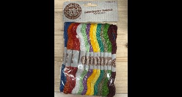 Borduurgaren Polyester 12 stuks - Diverse kleuren - 8 Meter