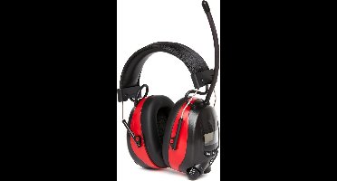 ApexArte® Oorkappen met Radio voor Volwassenen - Gehoorbescherming Kinderen - Zwart met Rood