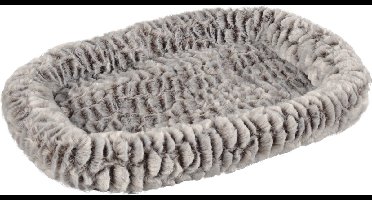 Flamingo Mand Snoozzy Ovaal - Grijs - 50 x 37 x 7 cm - Zachte Mand voor Honden en Katten