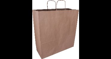 Tas | Kraftpapier | gedraaid papieren koord | 45x 17x48cm | draagtas | bruin | 100 stuks
