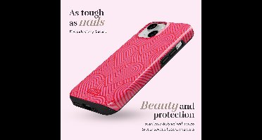 Mio by Mobilize Hoesje geschikt voor Apple iPhone 15 Plus MagSafe Telefoonhoesje Hardcase | Mio by Mobilize Backcover | Geschikt voor MagSafe | Geschikt voor Draadloos Opladen met Magnetische Ring | Geschikt voor MagSafe Case - Wild Hearts | Roze