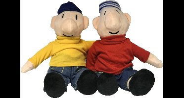 Buurman en Buurman Pluche Knuffel Set (Geel/Rood) 35 cm