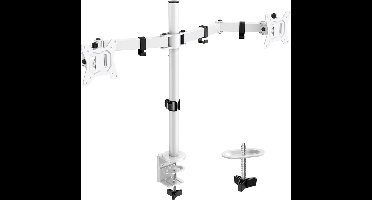 ApexArte® Monitor Arm 2 Schermen - Standaard - Verhoger - Wit