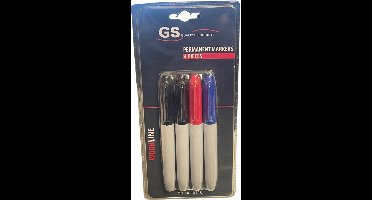 Permanent markers 4 kleuren