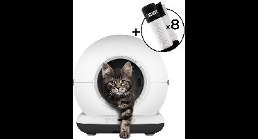Automatische Kattenbak - Zelfreinigende Kattenbak - Inclusief App - Met kattenbakmat en 8 rollen opvangzakjes - Zedar