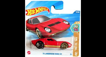 HOT WHEELS '71 LAMBORGHINI MIURA SV RED/GOLD 78/250 HW '70 VS.'90S 6/10 SHORT CARD