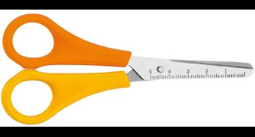 Schaar Westcott Kids 13cm LH kunstst. ronde punt geel/ oranje in zak