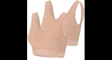 Apollo dames Seamless bra bamboe - voorgevormde cups - 2-pack - maat M - nude
