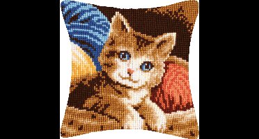 Vervaco - Kruissteekkussen kit - Poezen - PN-0202613 - Borduren - Borduurpakket - Borduurpakket volwassenen - Borduurpakket kind