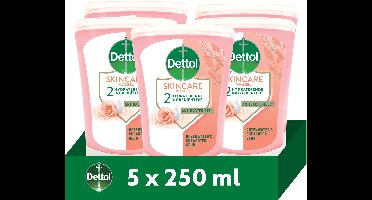 Dettol Handzeep No Touch Navulling 5 x 250ml - Rozenwater & Sheaboter (Skincare) - Voordeelverpakking