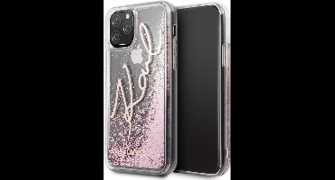 Apple iPhone 11 Pro Karl Lagerfeld Backcover Glitter Signature - Rose Gold