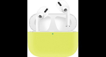 KELERINO. Siliconen Case geschikt voor Apple AirPods Pro - Hoesje - Geel / Wit