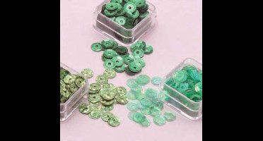 Hobby & Crafting Fun Trio Pailletten - 3 doosjes van 6mm Emerald Groen