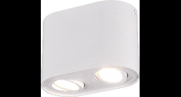 TRIO COOKIE - Plafondlamp - Wit mat - excl. 2x GU10 4,9 W - Dimbaar met schakelaar - Niet extern dimmerbaar