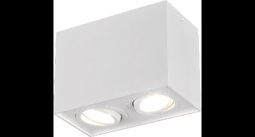 TRIO Biscuit Plafonniere - 2xGU10 - Metaal - Mat Wit