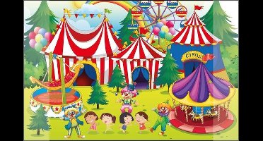 Kangaro bureau onderlegger - 38x58cm - Circus - antislip - met insteekvakken