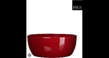 Mica Decorations- Schaal Rond TUSCA H9.5D22.5 D.- Rood