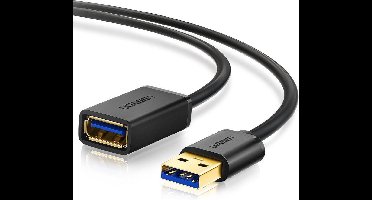 UGREEN USB 3.0 verlengkabel - 5Gbps - goud-vergulde connectoren - 1 meter - zwart