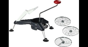 Westmark Roterende groenterasp met 3 schijven, roestvrijstalen messen, Schnitzel Mouli, antraciet/zilver/rood, 11712260