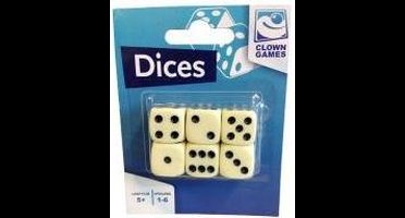 Clown 6 Dobbelstenen Krt.