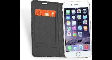 Hoesje geschikt voor Apple iPhone 6 Plus / 6s Plus - Kunstlederen Wallet Hoesje Grijs - 360 Graden Beschermend Telefoonhoesje