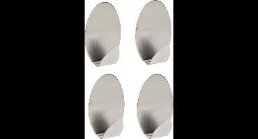 RVS haak Set - Ovaal - 4 Stuks voor Ophangen Theedoek / Handdoek | Zonder Te Schroeven | Roestvrijstaal | Kapstokken | Deurhaken | Ophanghaak | Ophanghaken | Deur Haken | Ophanghaak