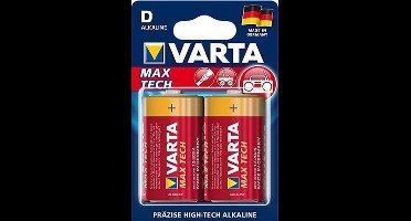 D batterij (mono) Varta Longlife Max Power LR20 Alkaline 1.5 V 16500 mAh 2 stuk(s)
