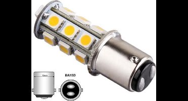 BA15D LED - DC Marine - 18 SMD 5050 - Warm wit - 12V