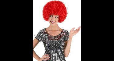 Vegaoo - Rode afrodiscopruik voor volwassenen - Rood - One Size