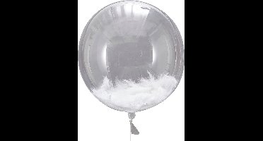 Ginger Ray Beautiful Botanics - Ballon gevuld met witte veren Ø 40 cm - Set-3