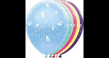 Ballon metallic 9 jaar 5 stuks