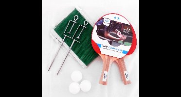 Tafeltennisset 2 ster met netpostcombinatie met 3 kunststof ballen