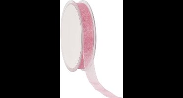 Oud Roze Organza lint 15 mm / 50 mtr.