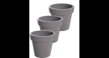Bloempot Buiten Rond Lofly 13cm STEENGRIJS Prosperplast / 3 STUKS ! /