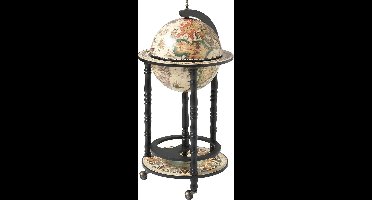 Brulo Wereldbol  Globe Globebar barglobe Vespucci Zwart/Wit 33 cm