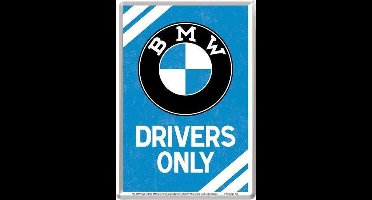 metal card BMW drivers only 10x14cm
