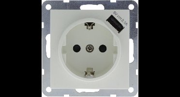 Q-Link S2 Contactdoos Randaarde Usb 2.1A 5V - Polarwit