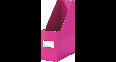 Leitz WOW Click & Store Stevige Tijdschriftenhouder - Lectuurbak - 77% Gerecycled Karton - 10.3 x 33 x 25.3 Cm (BxHxD) - Roze