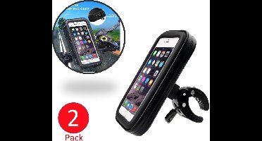 2x Telefoonhouder Fiets Waterdicht - GSM Houder Fiets - Smartphone Houder Fiets voor alle Telefoons van 5 tot 7 inch