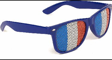 Vegaoo - Supporter bril met Franse vlag voor volwassenen